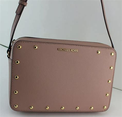 michael kors sandrine stud lg ew crossbody|AUTHENTIC MICHAEL KORS SANDRINE STUD PINK LG EW .